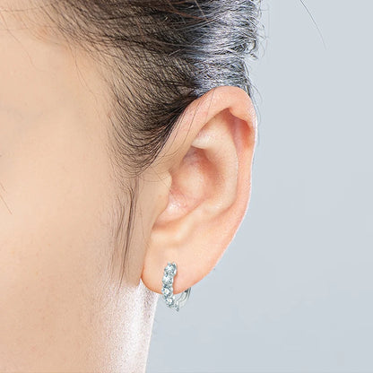 Fashion Luxury Moissanite Huggie Earrings 2.5mm-3.5mm D Color Hopp Earrings for Women Men Sterling Silver 925 Fine Jewelry Gift