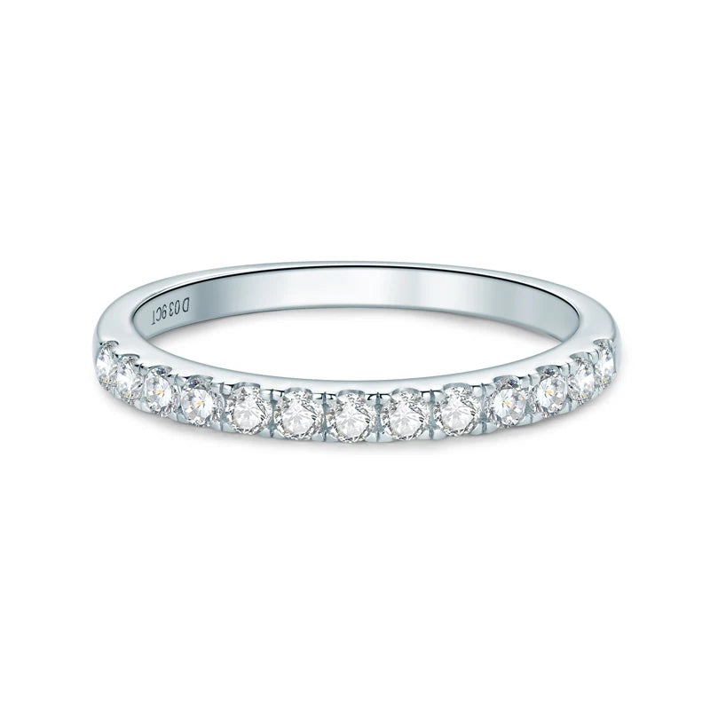 Stackable Half Eternity Rings Bands Sparking 2mm Moissanite Wedding Engagement Ring 925 Silver for Women Gifts Jewelry