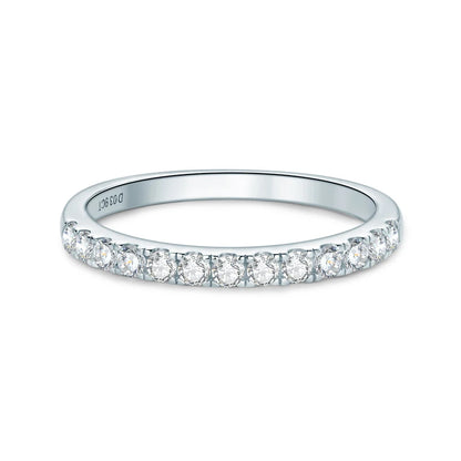 Stackable Half Eternity Rings Bands Sparking 2mm Moissanite Wedding Engagement Ring 925 Silver for Women Gifts Jewelry