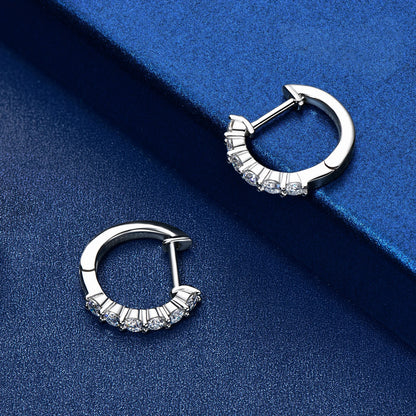 Fashion Luxury Moissanite Huggie Earrings 2.5mm-3.5mm D Color Hopp Earrings for Women Men Sterling Silver 925 Fine Jewelry Gift