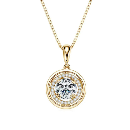 6.5mm/8mm/9mm 3ct 2ct D Moissanite Pendant Necklace for Women 925 Silver Adjustable Chain GRA Certified Jewelry 2025 New Gifts