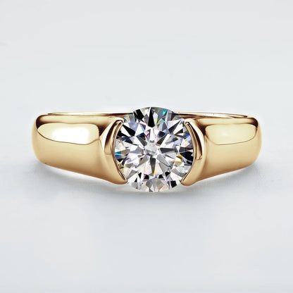 Real 925 Silver 2 Carat Moissanite Wedding Ring For Women Solitaire Promise Finger Ring Certified Jewelry 18K Gold Plated