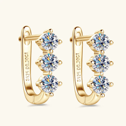 Luxury 1.7cttw Moissanite Diamond Jewelry Sets 925 Sterling Silver Necklace Hoop Earrings for Women Wedding Party Jewelry