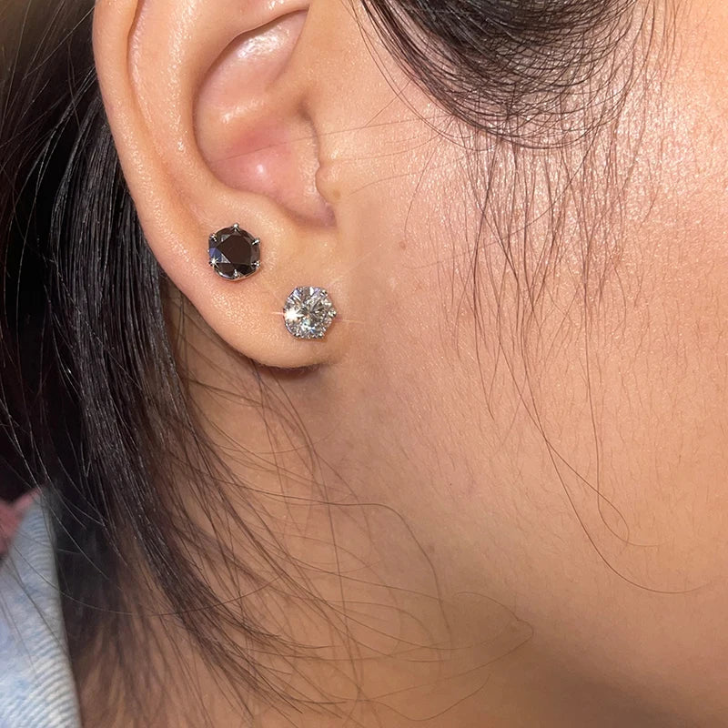 3mm-6.5mm 1ct D Color Moissanite Stud Earrings 925 Silver Piercing Ear Push Back Women Men Fine Jewelry & Certificate GRA