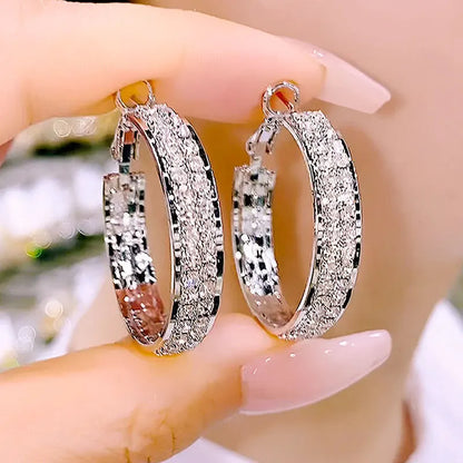 2025 0.86CTW. Pave Moissanite Hoop Huggie Earrings for Women 925 Silver Luxury Skeleton Design Earring Original Fine Jewelry GRA