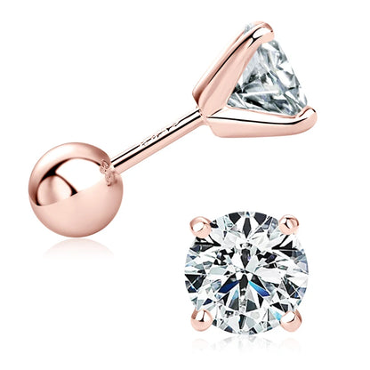 2.0ctw D Color Moissanite Earrings Studs Original 925 Silver Earrings Ball Screw Back Jewelry for Women Men 6.5mm 1 Carat