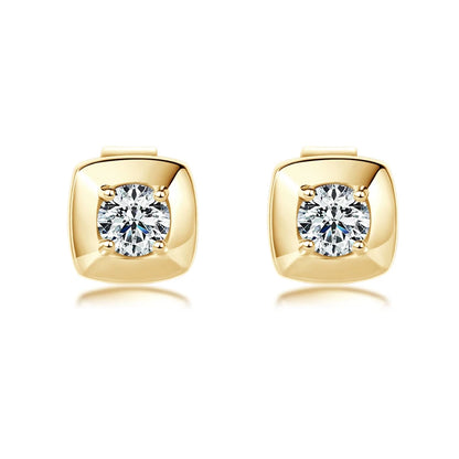 3mm 0.1ct D Moissanite Earrings 925 Sterling Silver Square Stud Earrings for Women Men Couples GRA Fine Jewelry 2025 Gifts