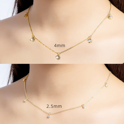 Luxury 2.5/4.0mm Moissanite Necklace for Women Original Silver 925 Gold Color Chain Choker Jewelry with GRA Certified 18''