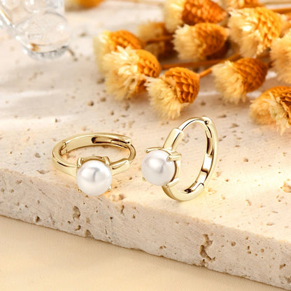 Real 925 Sterling Silver 5mm Bread-shaped Natural Freshwater Pearl Hoops Huggie Earrings for Women Hypoallergenic Jewelry Gifts