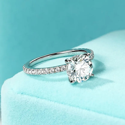 Solitaire 2ct Moissanite Diamond Ring 925 Sterling Sliver Sparking Wedding Promise Finger Rings for Women GRA Certificate