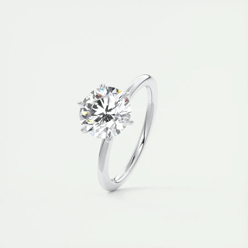 Classic 0.5ct/1ct/2ct Round D Moissanite 925 Sterling Sliver Ring for Women Wedding Engagement Promise Finger Rings Jewelry GRA