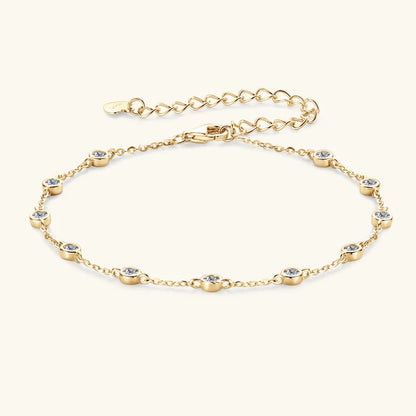 Fashion 925 Sterling Silver Bubble Bracelet 2.5mm D Color Bezel Moissanite Bracelets for Women Birthday Gift Fine Jewelry