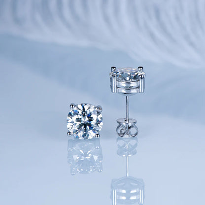 2023 Trendy Stud Earrings for Women 100% 3-11mm 0.1-5.0ct D Color Moissanite 925 Sterling Silver Sparkling Wedding Jewelry