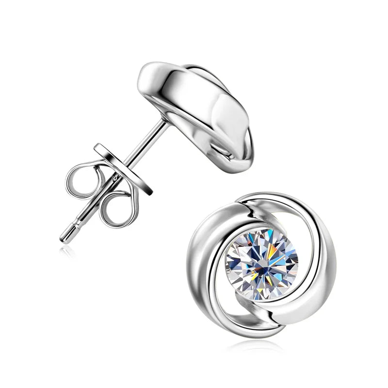 5mm 0.5CT D Color Moissanite Studs Earrings 925 Silver Cute Flower Earrings for Women Men LOVER'S 14K Gold Plated Jewelry