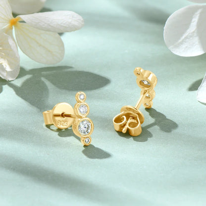 Trendy 925 Silver D Color Bezel Moissanite Earrings Mini Studs Piercing Noodle for Women Men Party Daily Wear Jewelry GRA