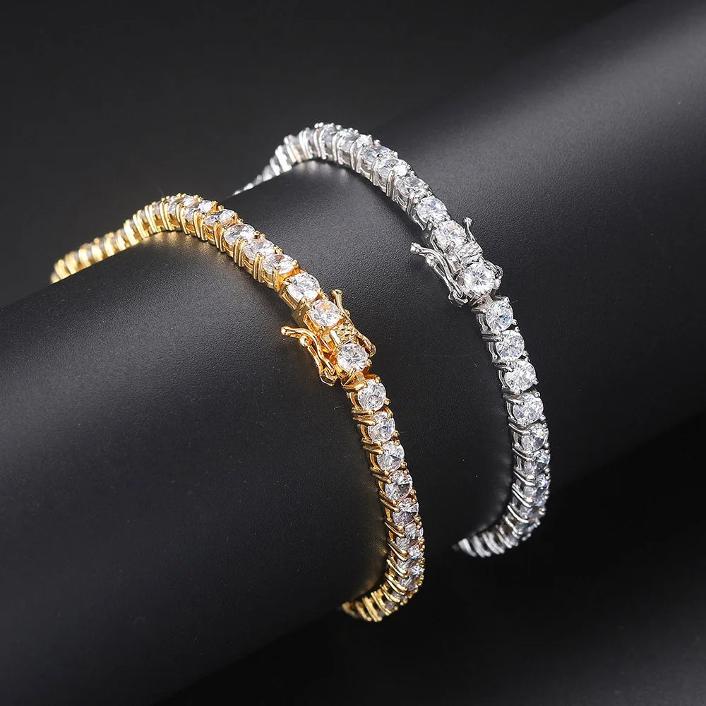 D VVS1 Moissanite Tennis Bracelet Original 925 Sterling Silver GRA Certified Bracelets for Women Man Plated 18k White Gold