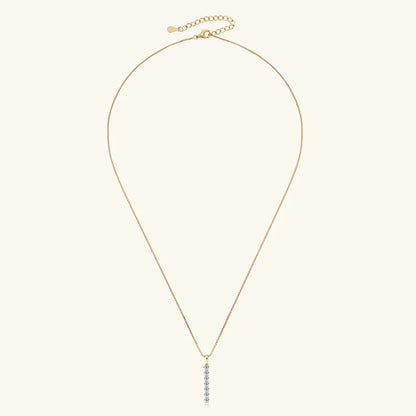 2.8mm 0.56ctw. Moissanite Pendant Necklace for Women 925 Silver Adjustable Chain 7-stone Bar Necklaces Trend Jewelry Gifts