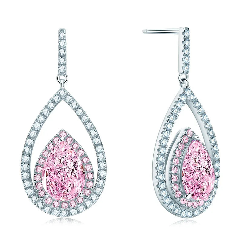 Classic 4.0CT Emerald Cut Gemstone Hook 925 Sterling Silver Color Lab Diamond Drop Dangle Earrings for Women Jewelry Gifts