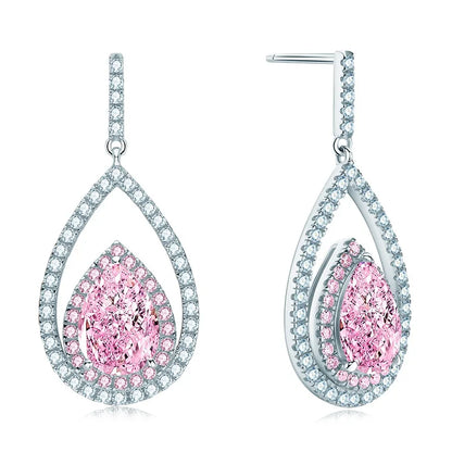 Classic 4.0CT Emerald Cut Gemstone Hook 925 Sterling Silver Color Lab Diamond Drop Dangle Earrings for Women Jewelry Gifts