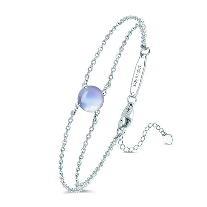Colorful 12 Birthstone Bracelet for Women Real 925 Silver Chain 6.5mm Lab Diamond Moissanite Zircon Birthday Charm Jewelry Gift