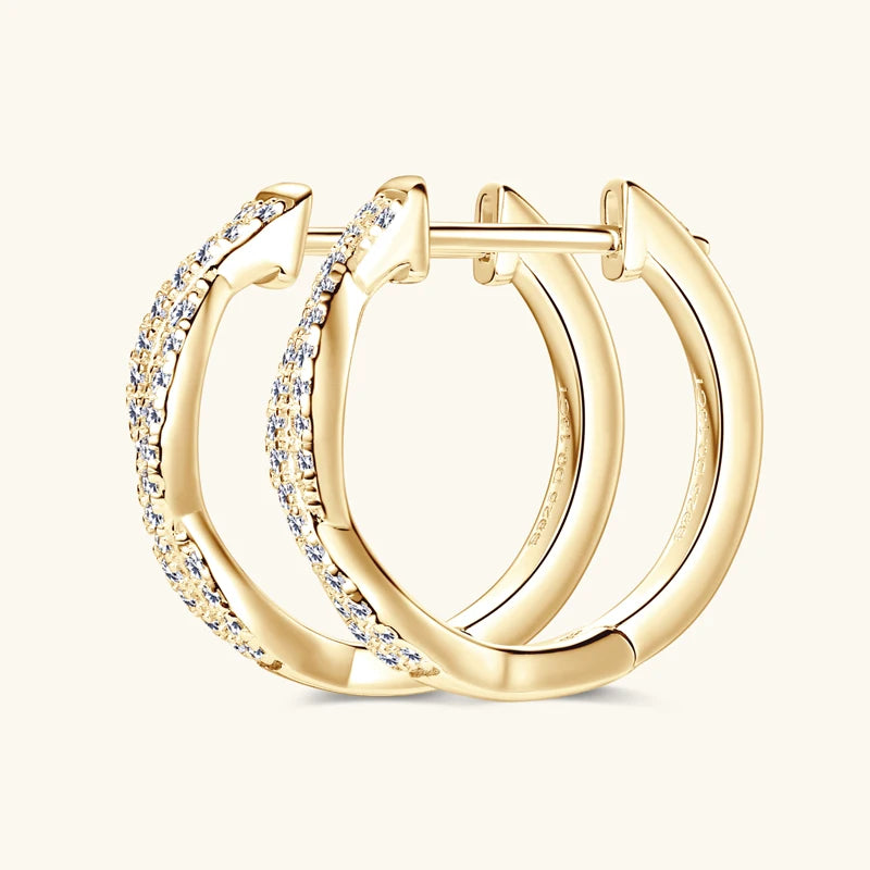 Infinity Eternity Earrings 925 Sterling Silver 1mm Moissanite Twisted Hoop Earrings for Women 2024 Jewelry New Trendy Gift