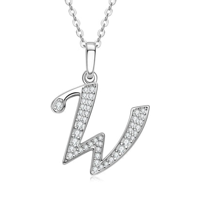 Name Necklace 26 Letter Initial Moissanite Pendant Real Silver 925 for Couples Women Men Valentine's Day Gift Fine Jewelry
