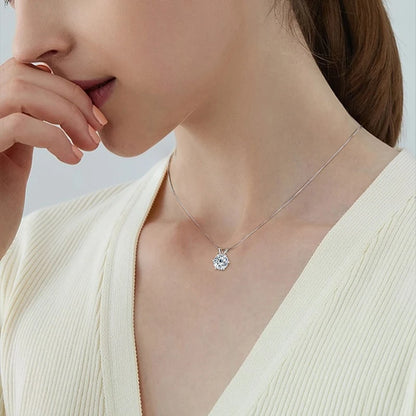 Classic 2.0CT 3.0CT Moissanite Pendant Necklace for Women Sparking Diamond Necklaces 925 Silver Jewelry Engagement Gifts
