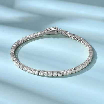 3mm D VVS1 Full Moissanite Tennis Bracelets for Women Men Couples Real 925 Sterling Silver Bracelet 14K Gold Plated Gifts
