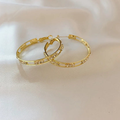 Trendy 2.16CTW. 2.3mm Moissanite Hoop Earrings for Women 925 Silver Fashion Big Larger Circle Earrings Fine Jewelry Gifts