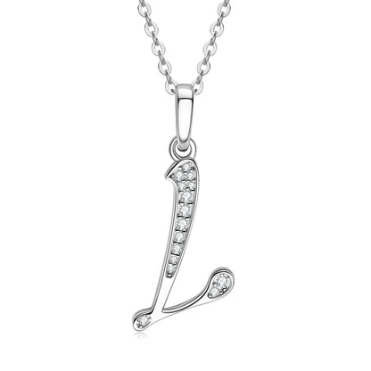 Name Necklace 26 Letter Initial Moissanite Pendant Real Silver 925 for Couples Women Men Valentine's Day Gift Fine Jewelry