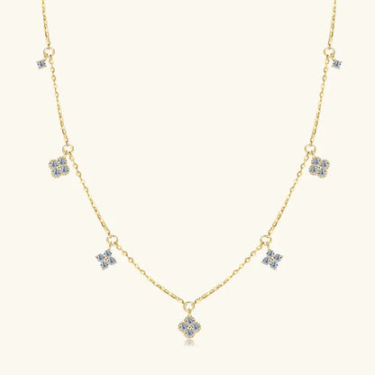 3mm D Moissanite Jewelry Set Clover Flower Pendant Necklace Earrings Bracelet 3 in 1 Sets for Women 925 Silver Charm Gifts