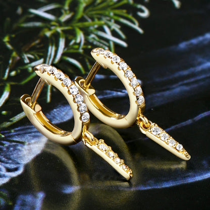 Personalized Triangular Moissanite Drop Earrings 100% Silver 925 Hoop Huggie Earring For Women Gift Jewelry with GRA Certificate