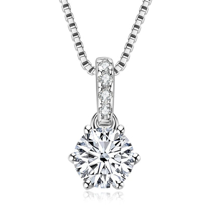 2024 New 925 Sterling Silver Moissanite Pendant Necklace 1CT 2CT D Color Lab Diamond Jewelry Women's Birthday Valentine Day Gift