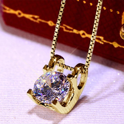 Sparking D0.5CT D Color Moissanite Diamond Pendant Necklace Original Solid Silver 925 Jewelry Women Friend Gift Certified