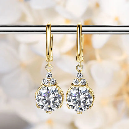 2CT 1CT D Color Moissanite Dangle Drop Earrings for Women 925 Silver Elegant Wedding Engagement Earrings GRA Certificate