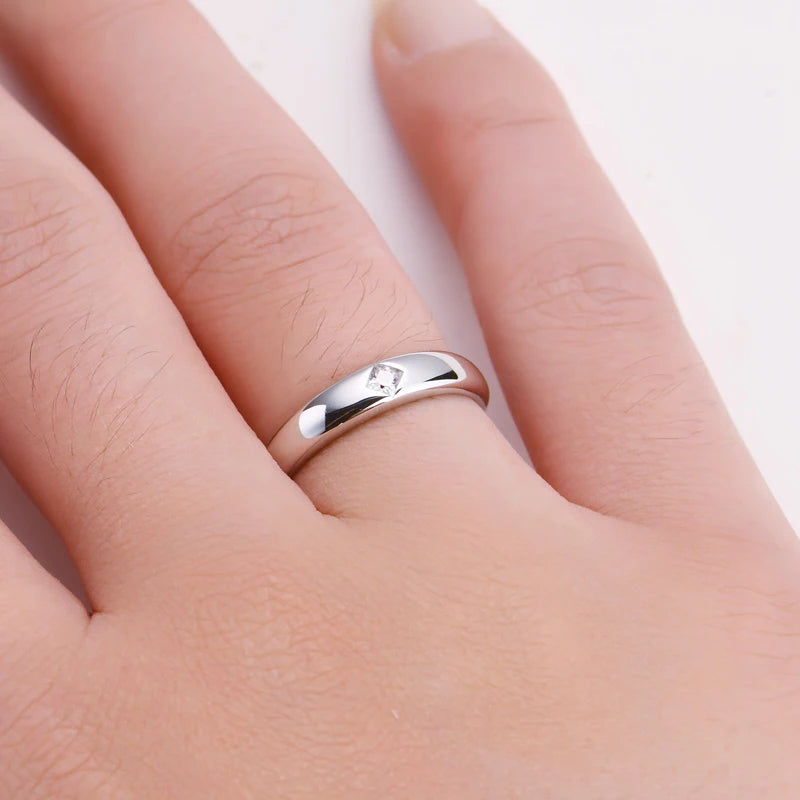 18k Gold Plated Wedding Ring 925 Silver D Color Princess Cut Square Moissanite Promise Bands for Women Certificate GRA