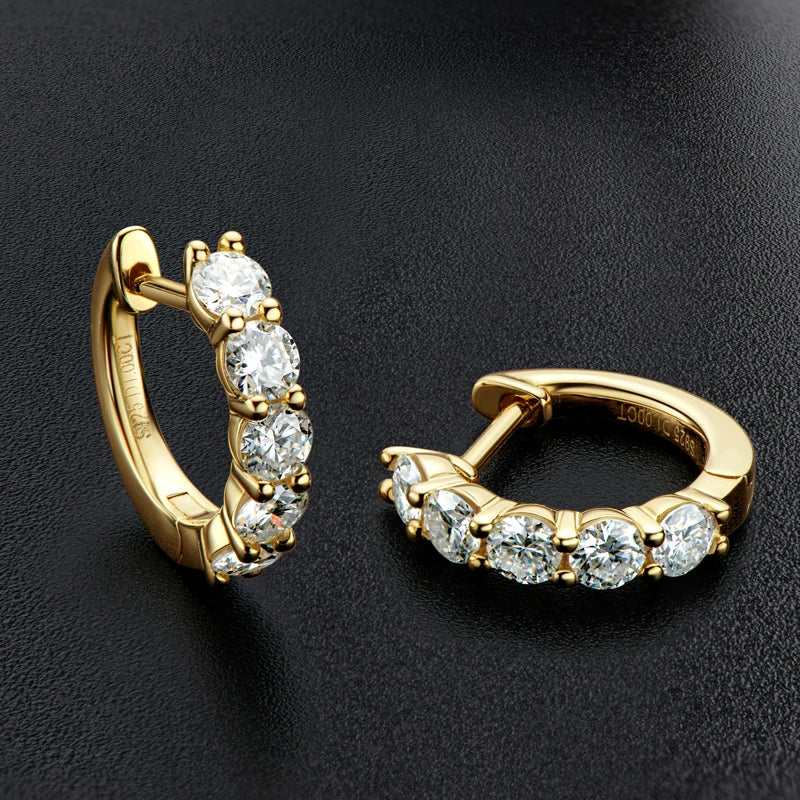 Luxury Moissanite Hoop Earrings 3.5mm 1.0ct 925 Sterling Silver for Women Jewelry Sparking Diamond Wedding Party Earring