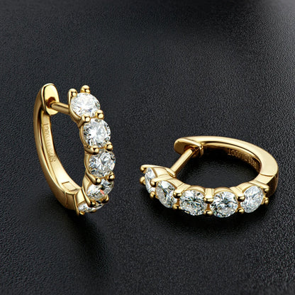 Luxury Moissanite Hoop Earrings 3.5mm 1.0ct 925 Sterling Silver for Women Jewelry Sparking Diamond Wedding Party Earring