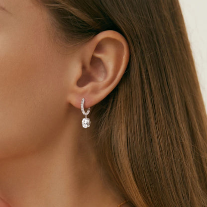 New Hoop Drop Earrings 100% Sterling Silver 925 1.5CT Moissanite D Color Oval Cut Earrings for Women Jewelry Gift Wedding Party