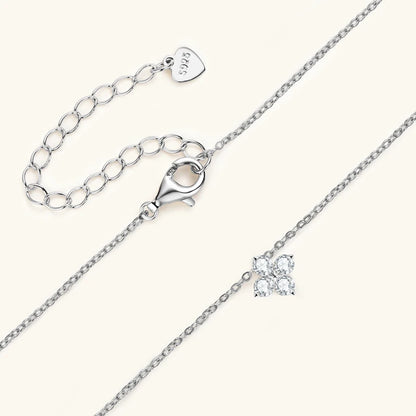 Lucky Clover Necklace Four Leaf Certified D0.40CT Moissanite Pendant Solid 925 Sterling Silver Women's Charm Jewelry Gift