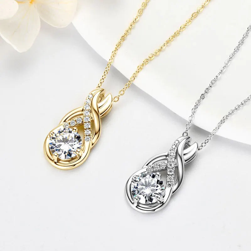 8mm 2.0CT Infinity Moissanite Pendant Necklace for Women Real 925 Silver Adjustable Chain GRA Certified Luxury Fine Jewelry Gift