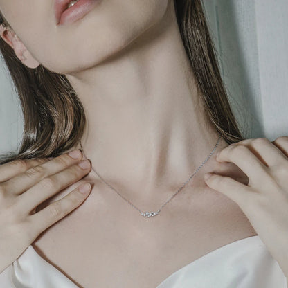 Original Silver 925 Chain One-line shape Pendant Unique Cluster Layering Real Moissanite Necklace for Women Fine Jewelry
