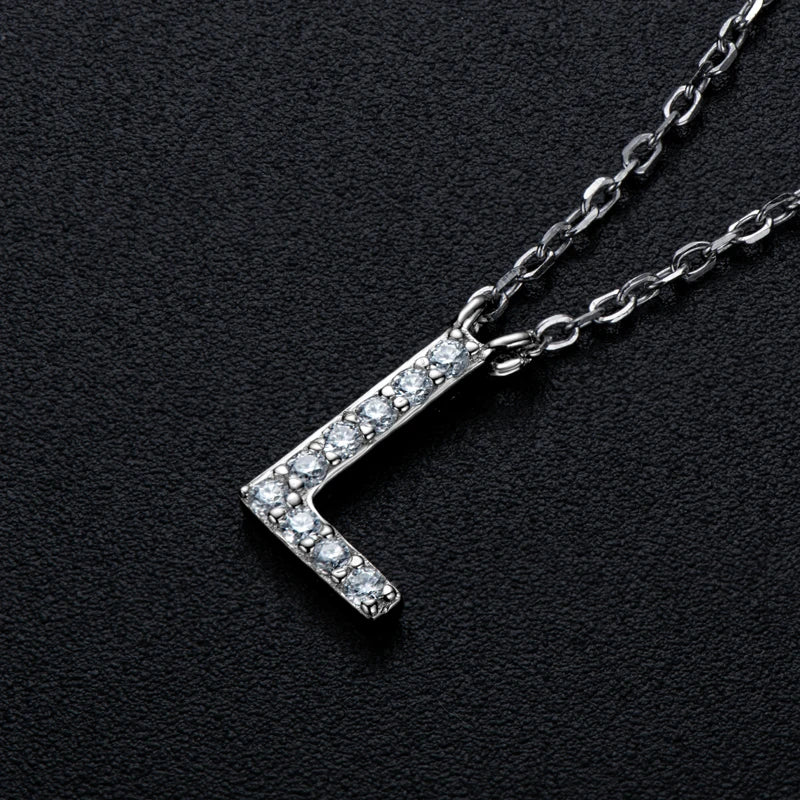 Initial Moissanite 26 Letter Pendant Necklace for Women Men Real Silver 925 Name Pendant Fine Jewelry Valentine's Day Gift