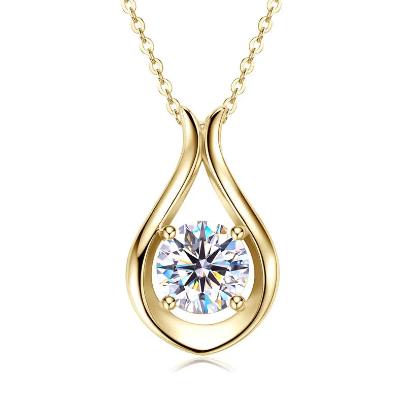 2025 2CT 8mm D Color Moissanite Necklace Teardrop Pendant 925 Silver Chain Original Jewelry with GRA Certificate for Women Gift