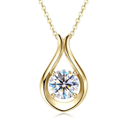 2025 2CT 8mm D Color Moissanite Necklace Teardrop Pendant 925 Silver Chain Original Jewelry with GRA Certificate for Women Gift