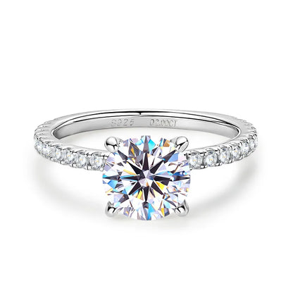 Solitaire 2ct Moissanite Diamond Ring 925 Sterling Sliver Sparking Wedding Promise Finger Rings for Women GRA Certificate