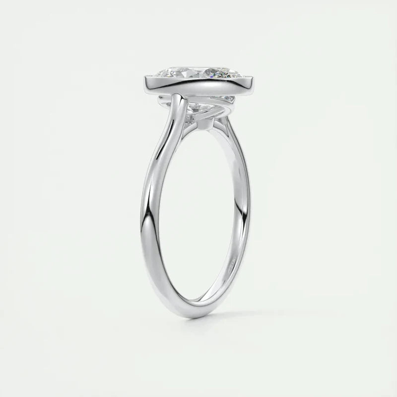 100% Real 925 Sterling Sliver 4.5 Carat Oval Cut Cubic Zirconia Engagement Ring for Women Sparking Lab Diamond Finger Ring