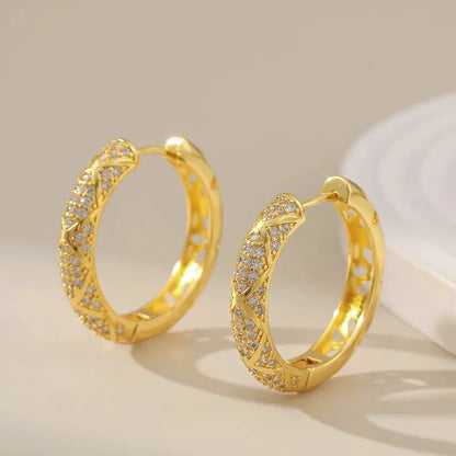 Full Micro Paved Moissanite Hoops Earrings 925 Sterling Silver Luxury Party Wedding Jewelry for Women Valentine's Day Gift