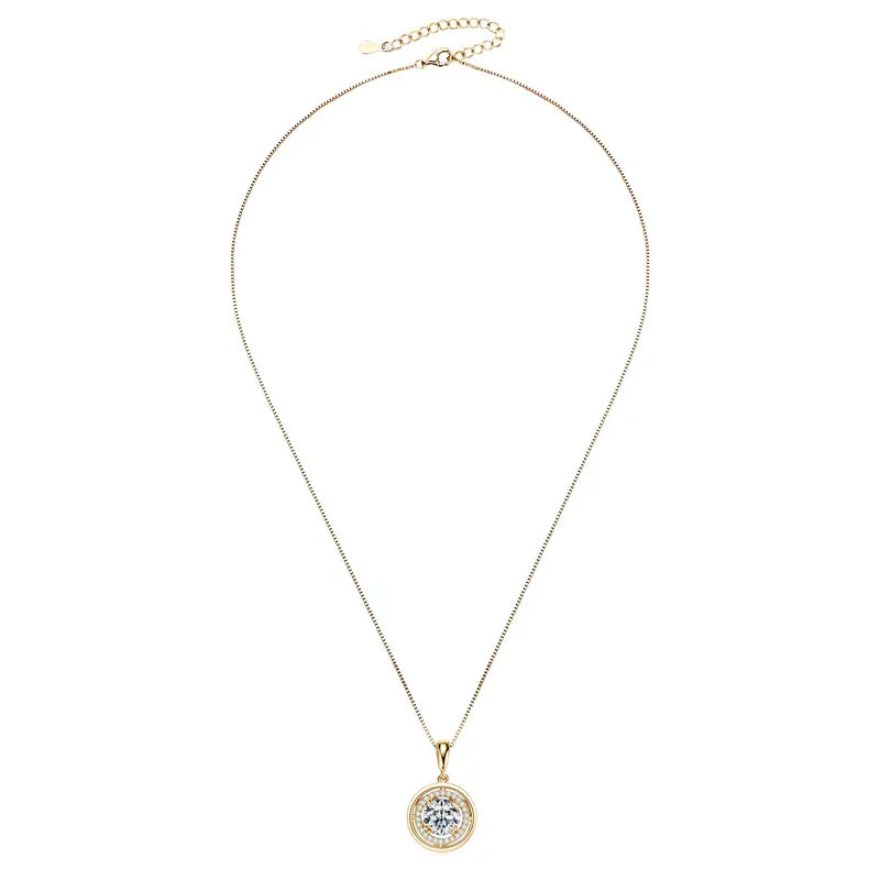 6.5mm/8mm/9mm 3ct 2ct D Moissanite Pendant Necklace for Women 925 Silver Adjustable Chain GRA Certified Jewelry 2025 New Gifts