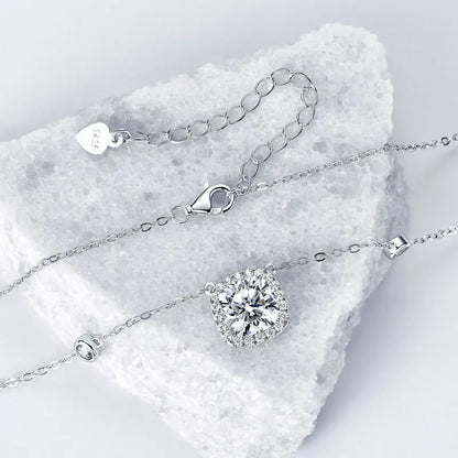 2.5 Carat Cushion Cut Moissanite Pendant Necklaces Adjustable 925 Silver Chain for Women Gift Birthday Jewelry 2025 Trend